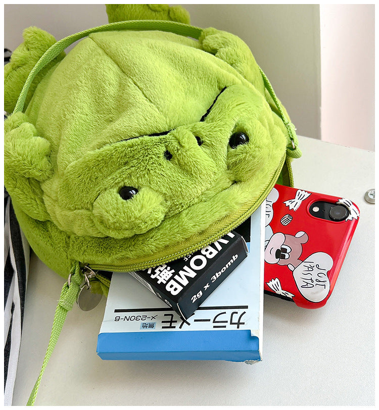 Cute And Ugly Frog-shaped Wallet Plush Doll Crossbody Bag